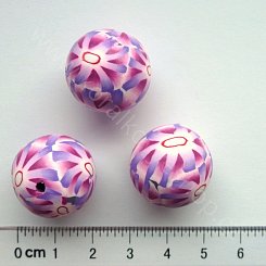 Fimo kulička - fialová - 20 mm