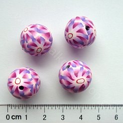 Fimo kulička - fialová - 15 mm