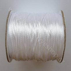 Voskovaná nylonová stuha - bílá