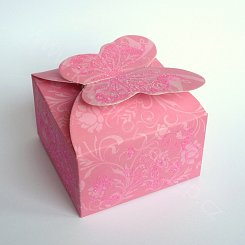 Papírová krabička - motýl - růžová