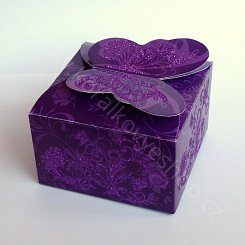 Papírová krabička - motýl - fialová