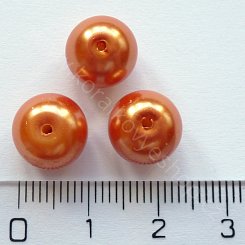 Voskovaná perlička - 10 mm - oranžová