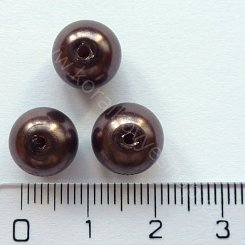 Voskovaná perlička - 10 mm - hnědá