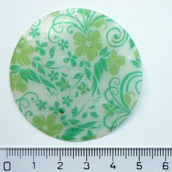 Malovaná perleť - zelené květy