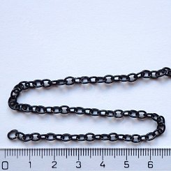 Řetízek - černý - 4 mm