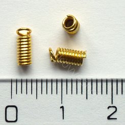 Koncovka na kůži - 7 mm - zlatá