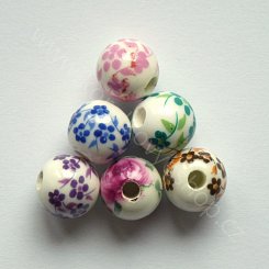 Porcelánová kulička s kytičkou