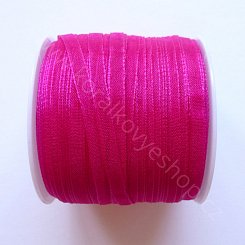 Organzová stuha - 3 mm - tmavě růžová