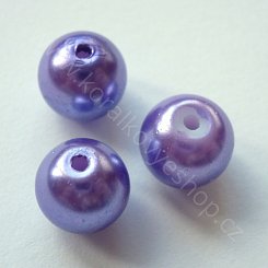 Voskovaná perlička - 8 mm - fialová