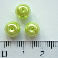 Voskovaná perlička - 8 mm - světle zelená