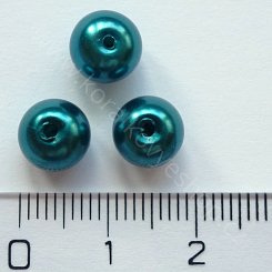 Voskovaná perlička - 8 mm - tmavě zelená