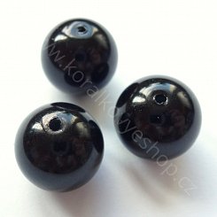 Voskovaná perlička - 13 mm - černá