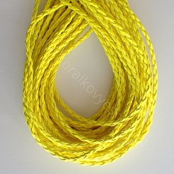 Voskovaný koženkový řetízek se zapínáním - žlutá