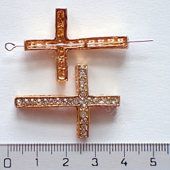 Kříž s kamínky - zlatá