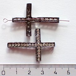 Kříž s kamínky - tmavě bronzová