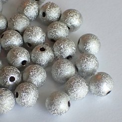 Jiskřené korálky - stříbrná - 8 mm