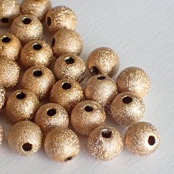 Jiskřené korálky - zlatá - 6 mm