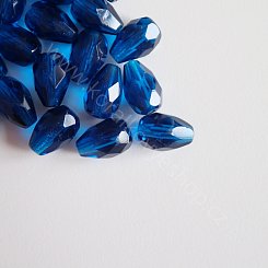 Broušená slza - zeleno-modrá - 10 mm