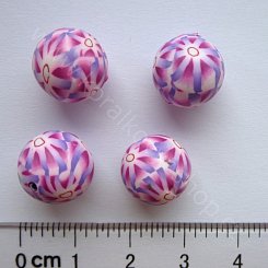 Fimo kulička - fialová - 12 mm