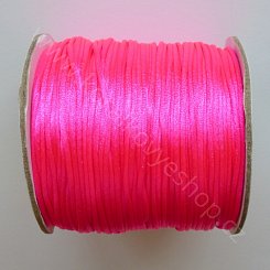 Voskovaná nylonová stuha - neonová růžová