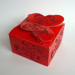 Papírová krabička - motýl - červená