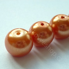 Voskovaná perlička - 10 mm - oranžová