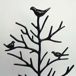Stojánek na šperky - kovový strom - černá