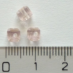 Broušená kostička II - 4 mm - růžová