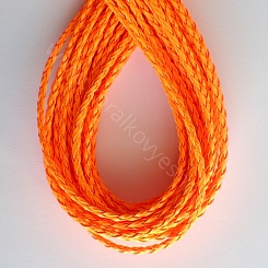 Voskovaný koženkový řetízek se zapínáním - oranžová