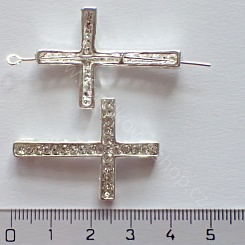 Kříž s kamínky - stříbrná