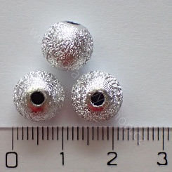 Jiskřené korálky - stříbrná - 10 mm