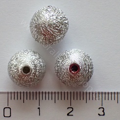 Jiskřené korálky - stříbrná - 12 mm