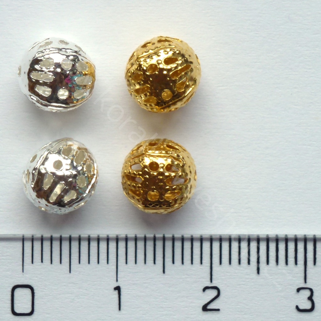 Kovová kulička - 8 mm - Zlatá