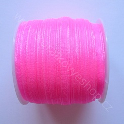 Organzová stuha - 3 mm - světle růžová