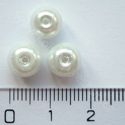 Voskovaná perlička - 8 mm - bílá