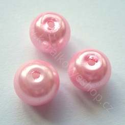 Voskovaná perlička - 8 mm - světle růžová