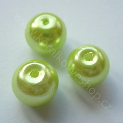 Voskovaná perlička - 8 mm - světle zelená