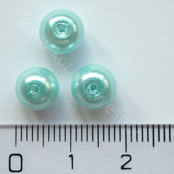 Voskovaná perlička - 8 mm - světle tyrkysová