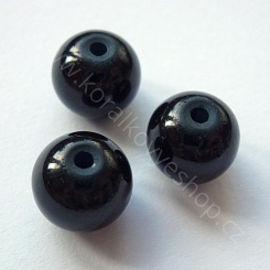 Voskovaná perlička - 8 mm - černá