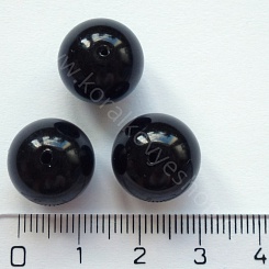 Voskovaná perlička - 13 mm - černá