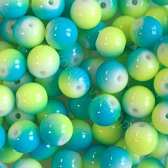 Skleněná kulička barevná - 8 mm - zeleno-modrá