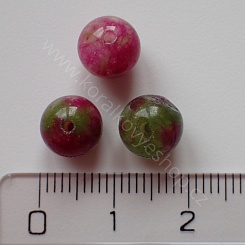 Achát - zeleno-růžová - 8 mm